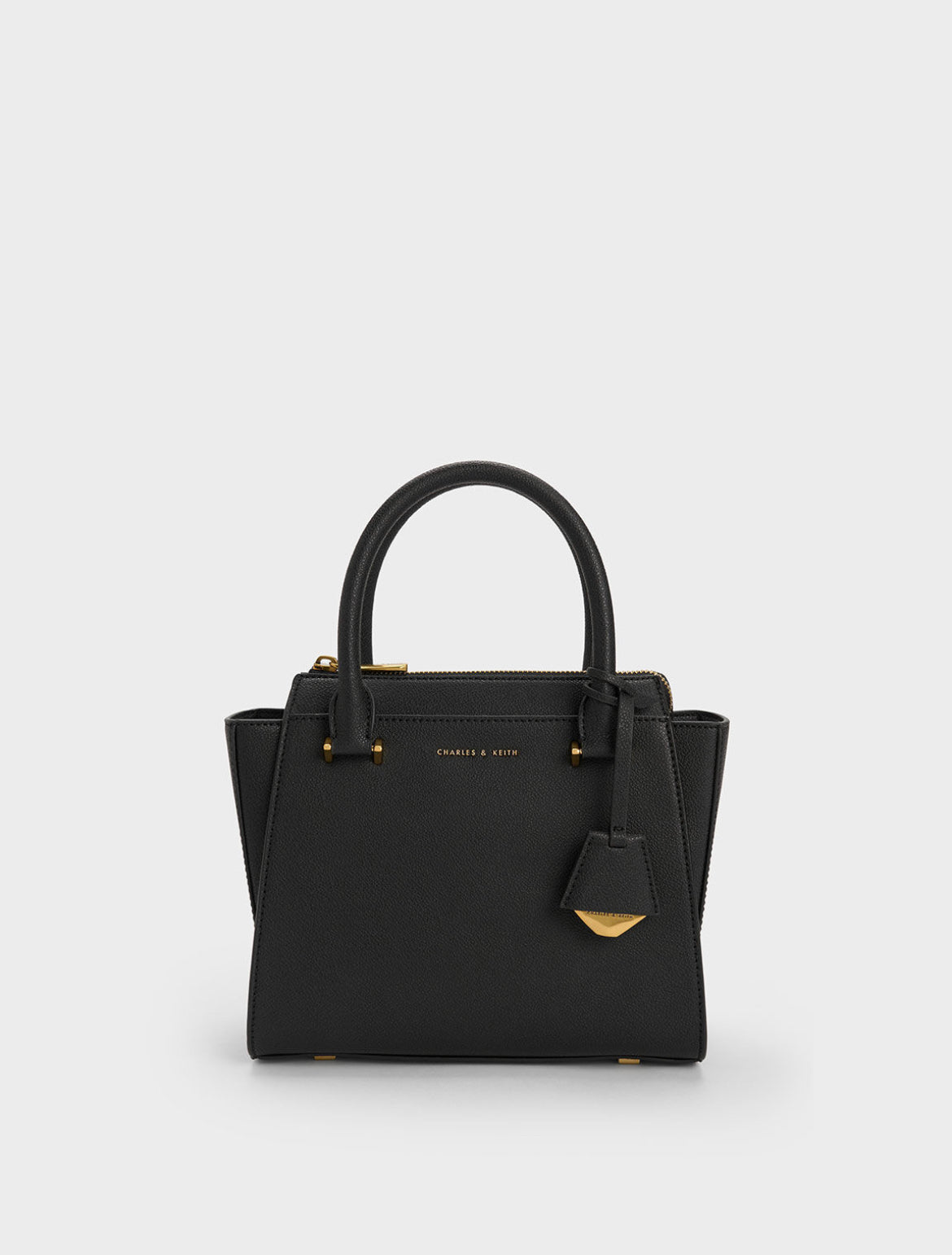 Harper Structured Top Handle Bag - Black