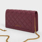 Micaela Quilted Long Wallet - Burgundy