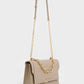 Front Flap Chain Handle Crossbody Bag - Taupe