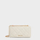Paffuto Chain Handle Quilted Long Wallet - Cream