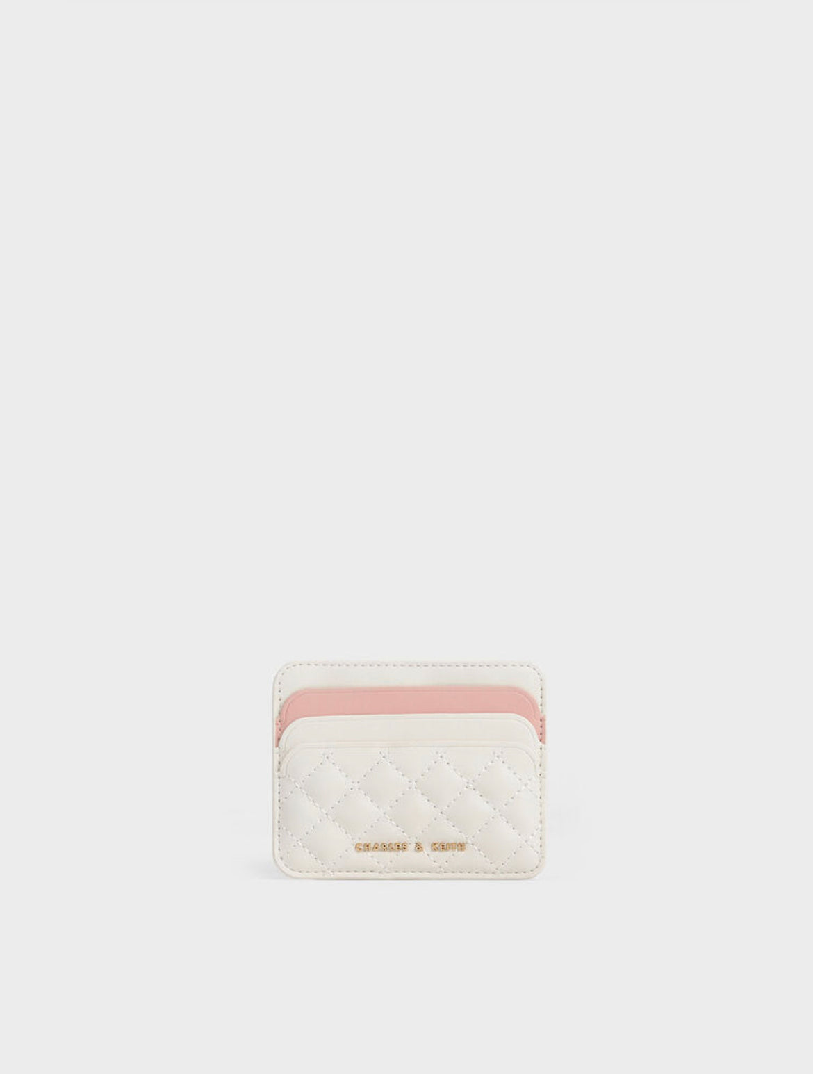 Quilted Multi-Slot Card Holder - Cream