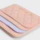 Quilted Multi-Slot Card Holder - Pink