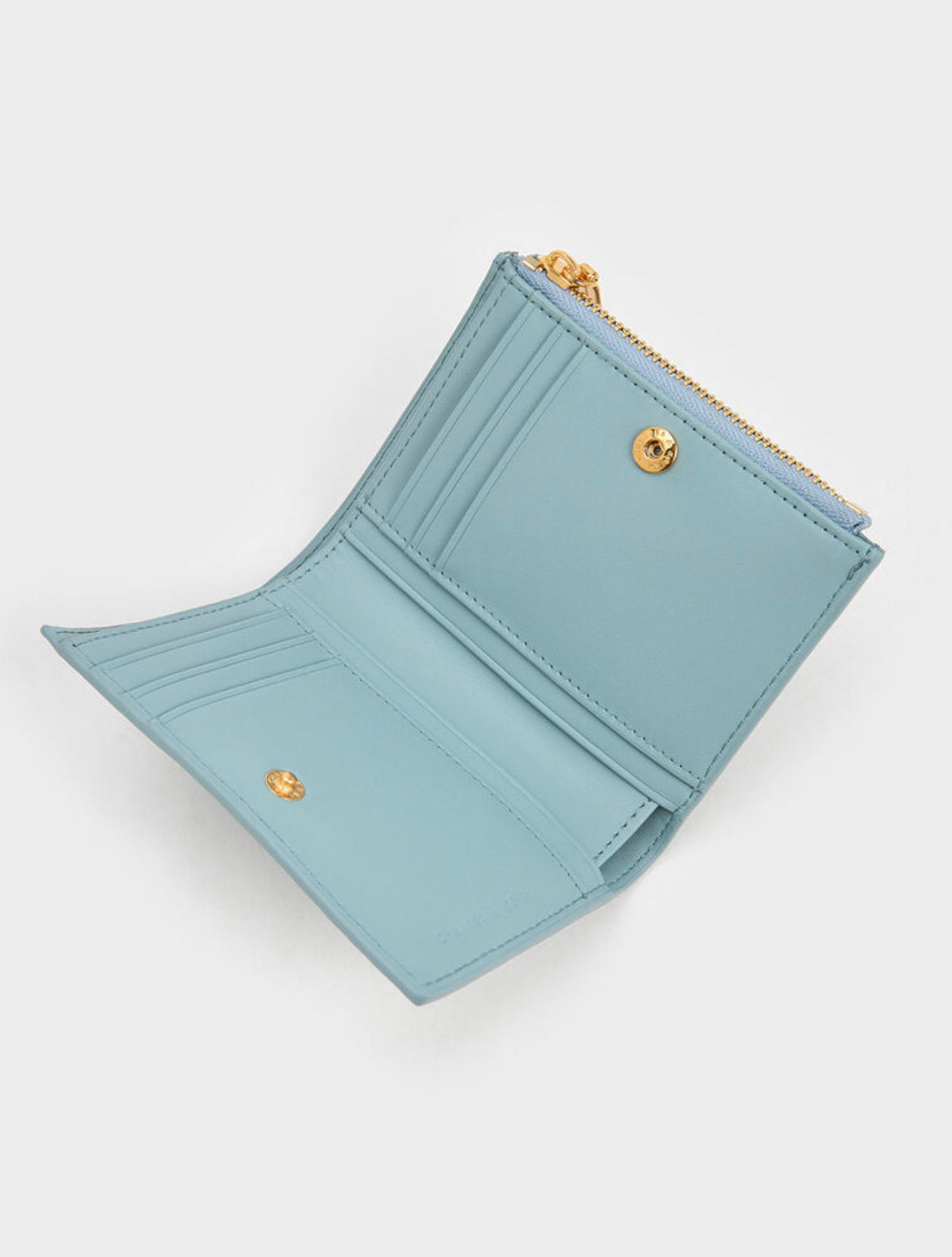 Apolline Textured Top-Zip Wallet - Slate Blue