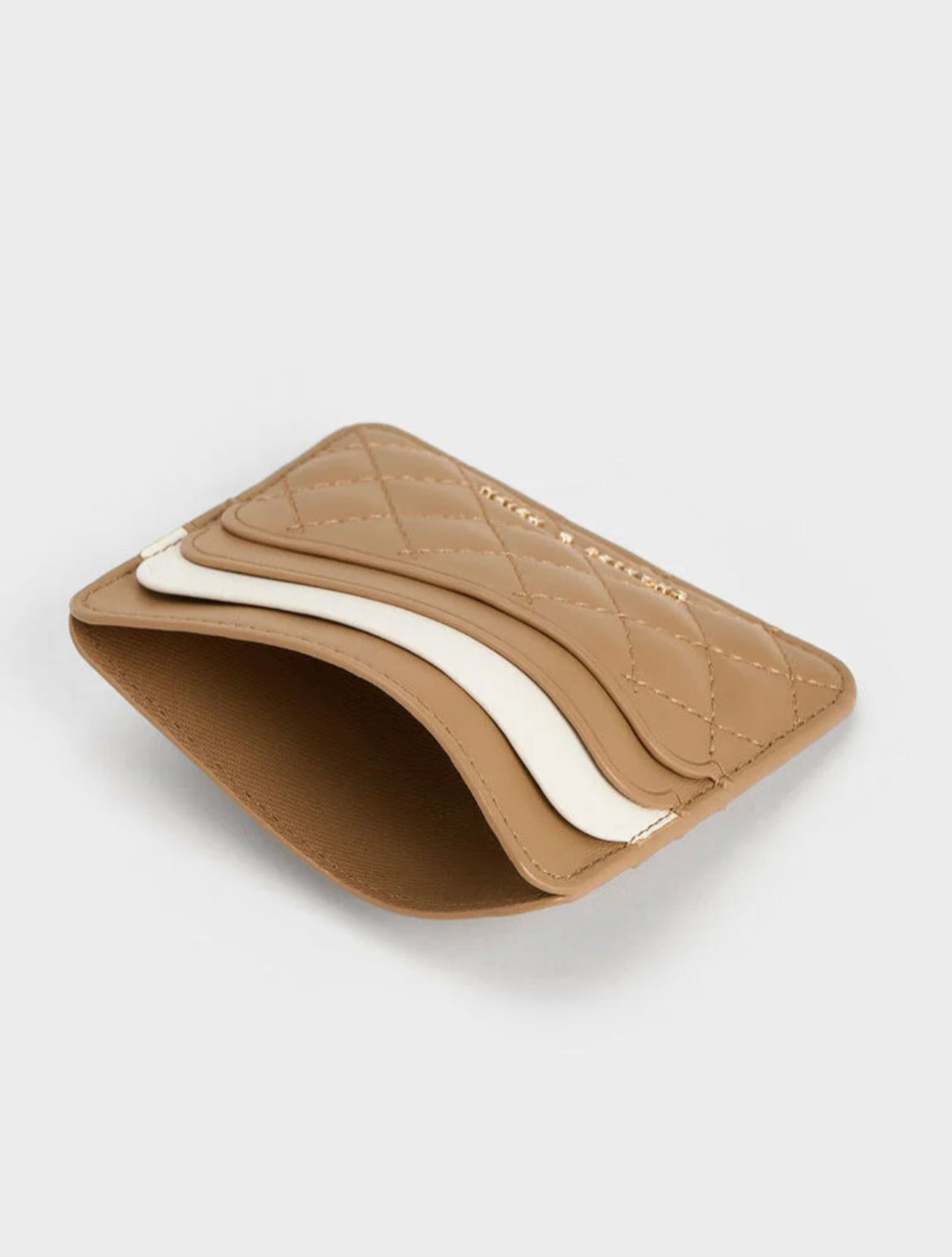 Quilted Multi-Slot Card Holder - Sand