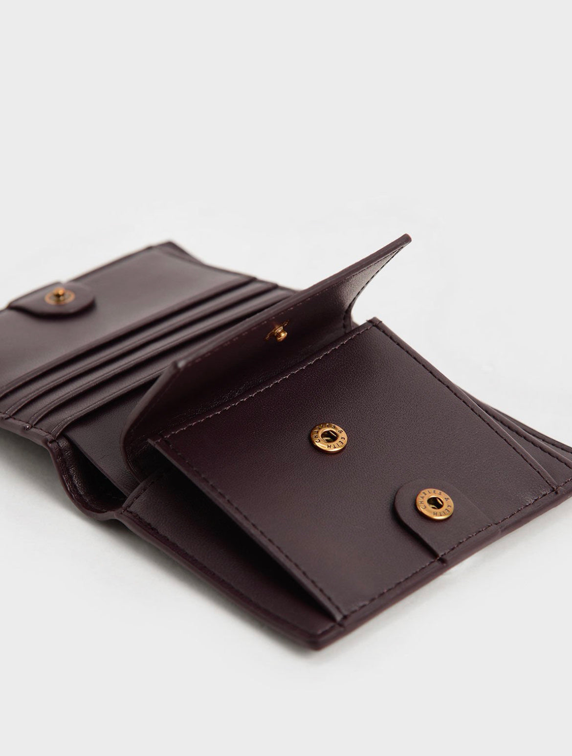 Evelynn Snap Button Mini Wallet - Dark Oak