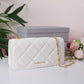 Paffuto Chain Handle Quilted Long Wallet - White