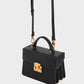 Classic Push-Lock Top Handle Bag - Black