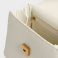 Geometric Top Handle Chain-Link Bag – Cream