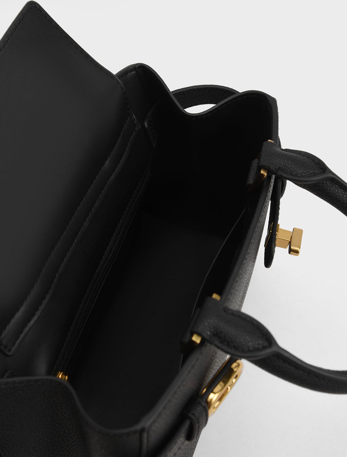 Aubrielle Metallic-Accent Belted Bag – Black